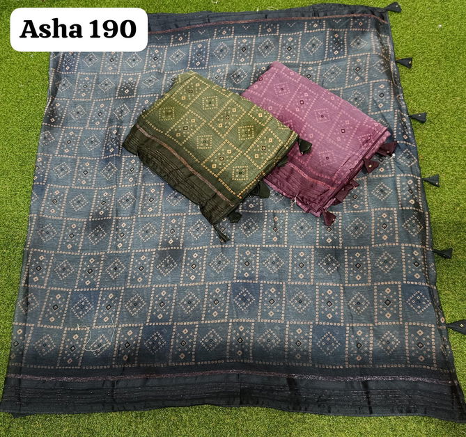 Asha 190 By Kalpatru Moss Georgette Printed Sarees Wholesale Shop In Surat	